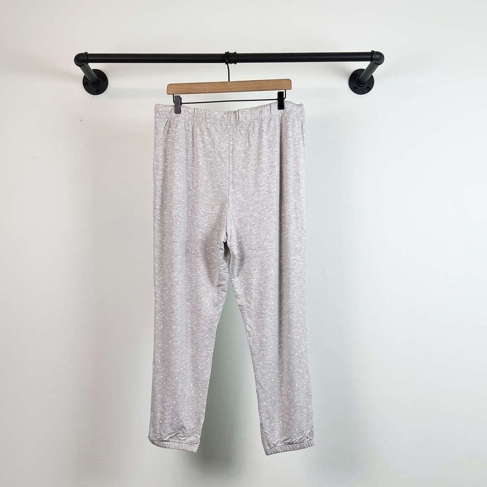 NWT Loft Polka Dot Drawstring Pajama Lounge Joggers in Grey/White - Picture 8 of 9